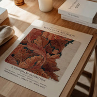 William Morris Leaves Sketch centenary exhibition poster