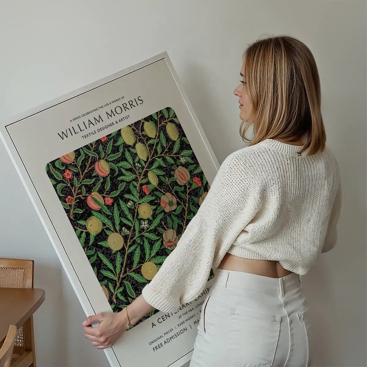 William Morris Leaves Pattern centenary exhibition poster