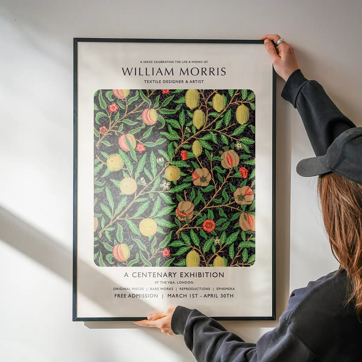 William Morris Leaves Pattern centenary exhibition poster