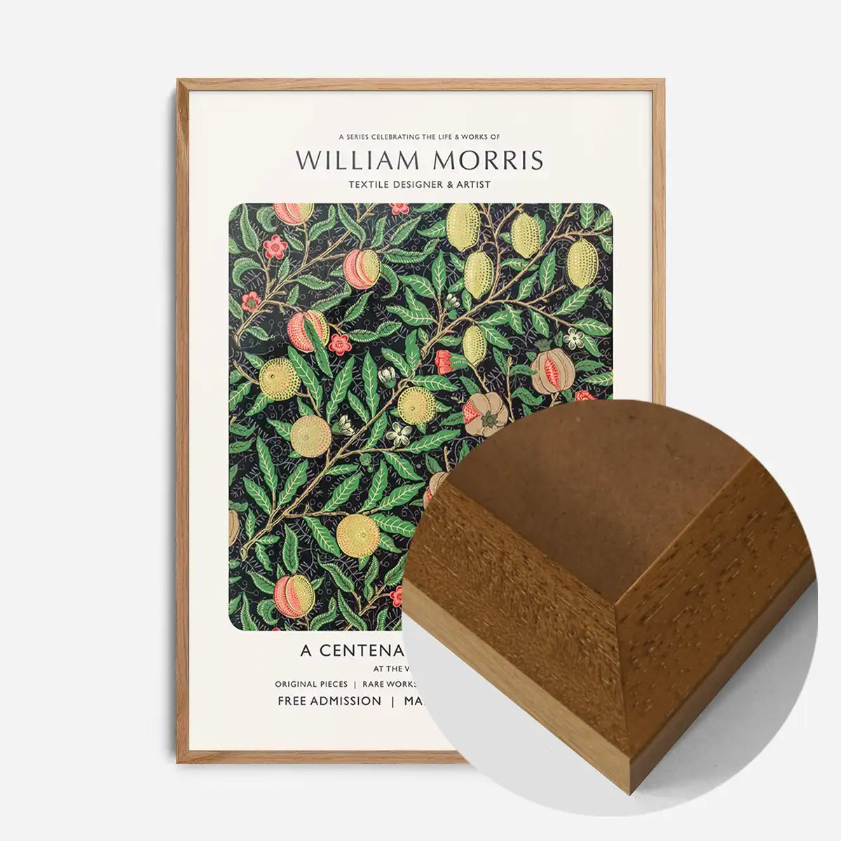 William Morris Leaves Pattern centenary exhibition poster