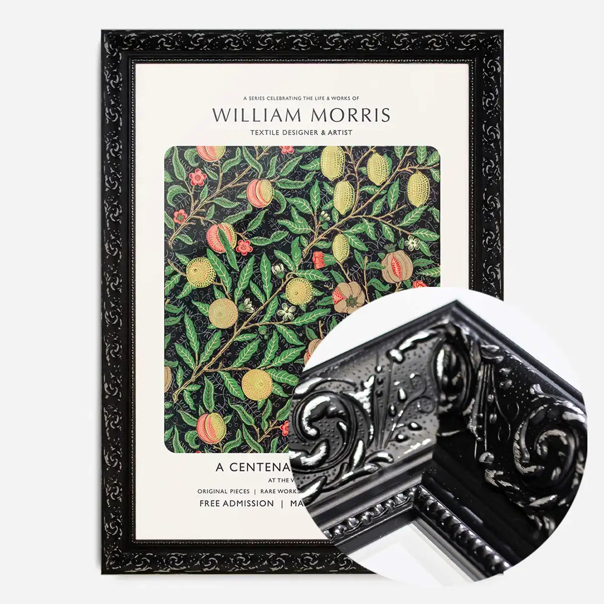 William Morris Leaves Pattern centenary exhibition poster