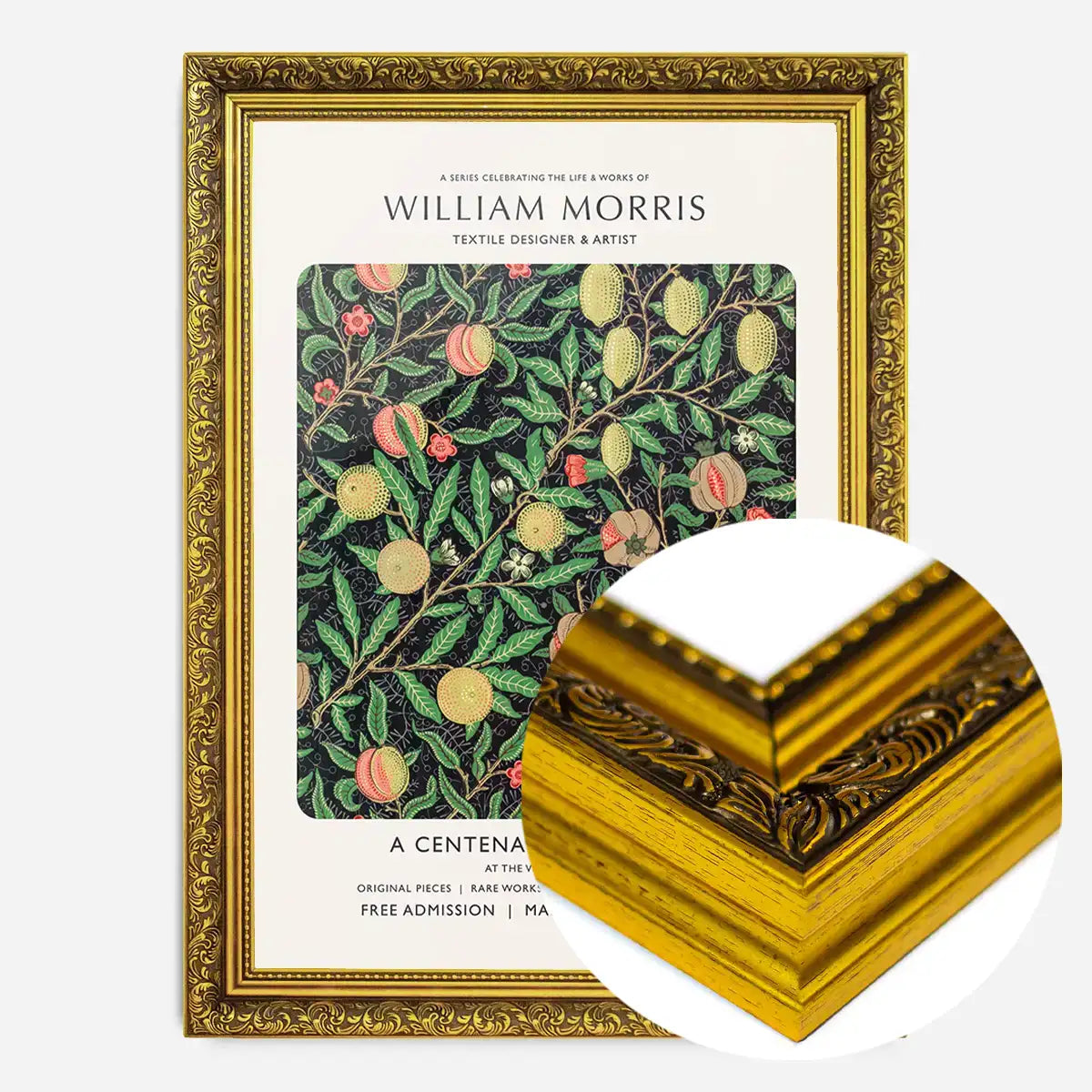 William Morris Leaves Pattern centenary exhibition poster