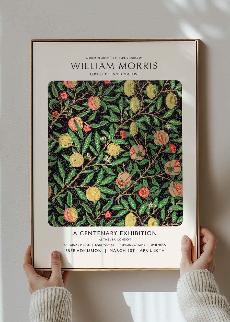 William Morris Leaves Pattern centenary exhibition poster