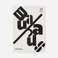 Angled Bauhaus Letters Black & White Print