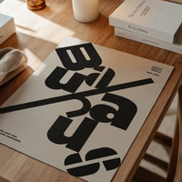 Angled Bauhaus Letters Black & White Print