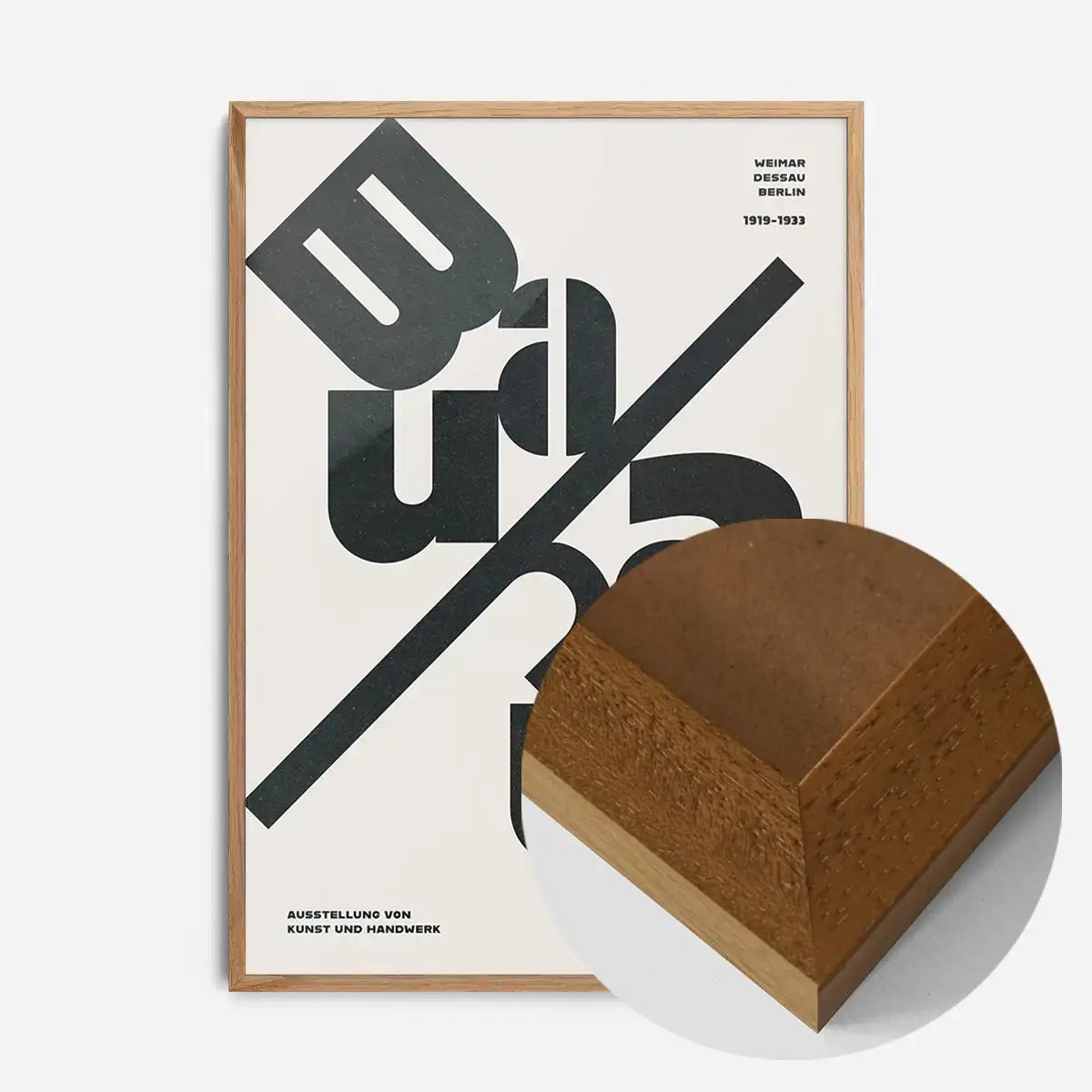 Angled Bauhaus Letters Black & White Print