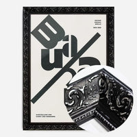 Angled Bauhaus Letters Black & White Print