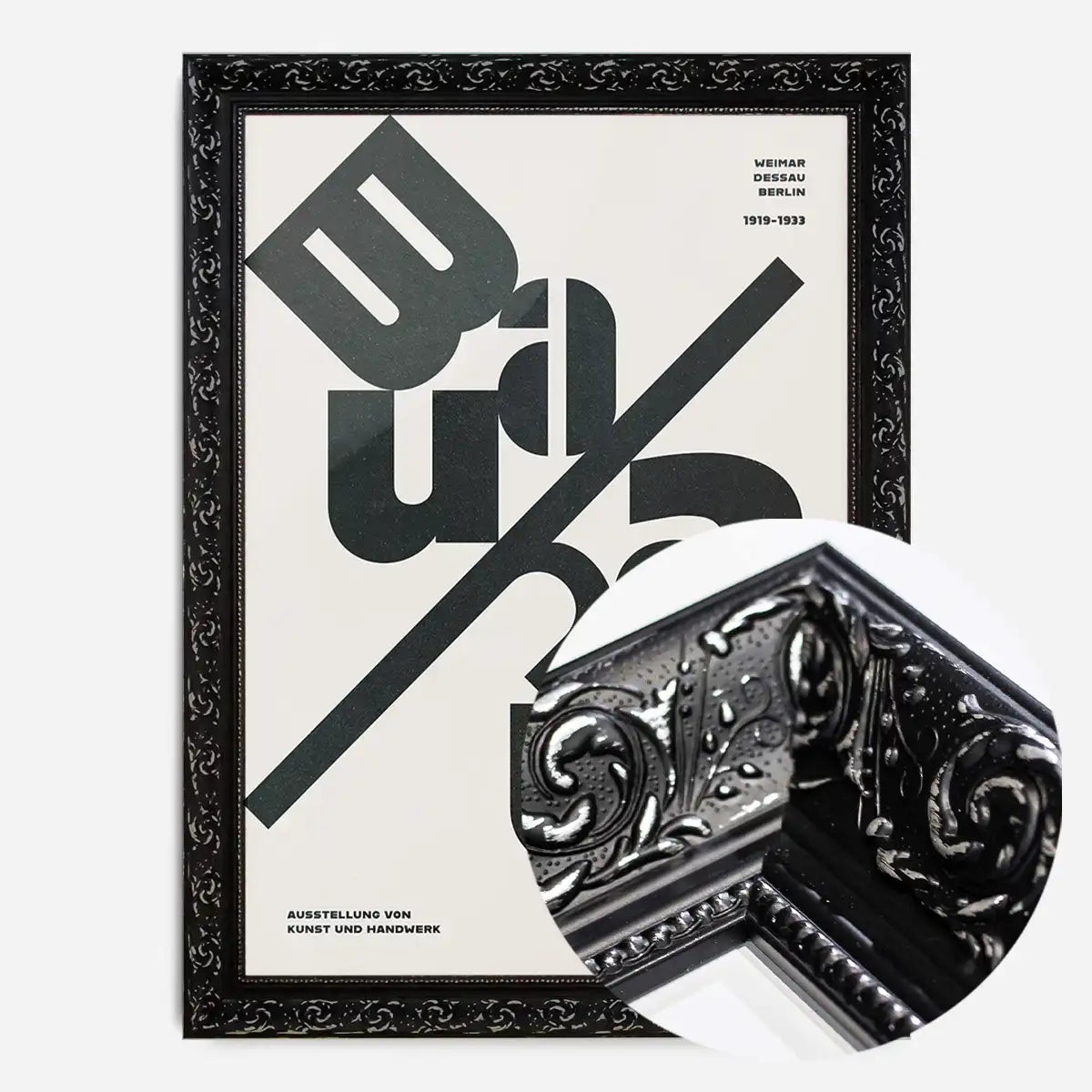 Angled Bauhaus Letters Black & White Print