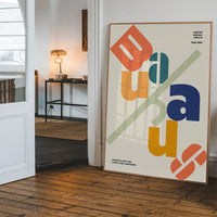 Angled Bauhaus Letters Colour Print