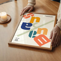 Angled Bauhaus Letters Colour Print