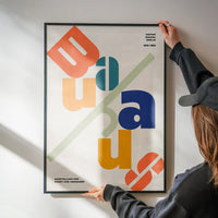 Angled Bauhaus Letters Colour Print