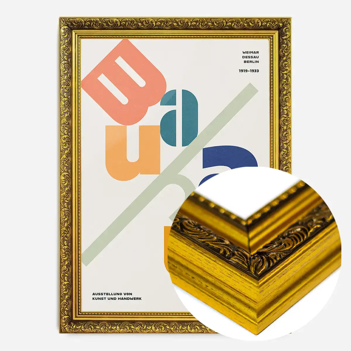 Angled Bauhaus Letters Colour Print