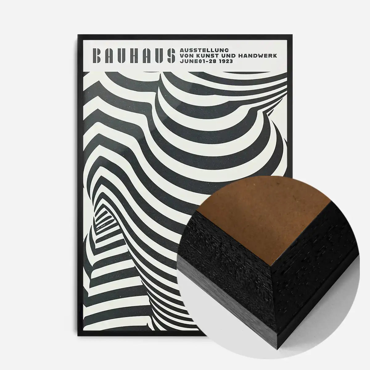 Geometric Swirls Bauhaus Black & White Print