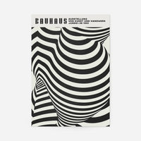 Geometric Swirls Bauhaus Black & White Print