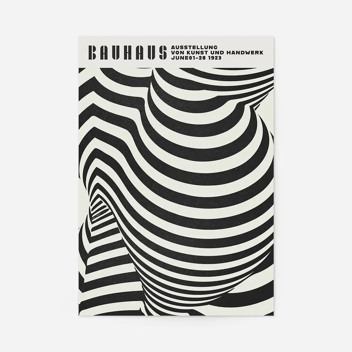 Geometric Swirls Bauhaus Black & White Print