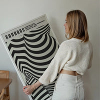 Geometric Swirls Bauhaus Black & White Print