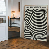 Geometric Swirls Bauhaus Black & White Print
