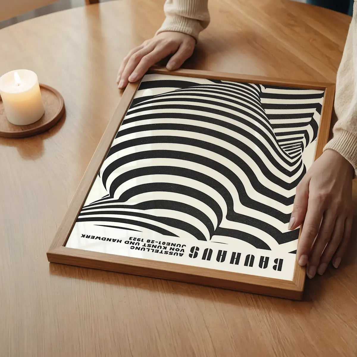 Geometric Swirls Bauhaus Black & White Print