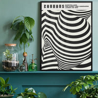 Geometric Swirls Bauhaus Black & White Print