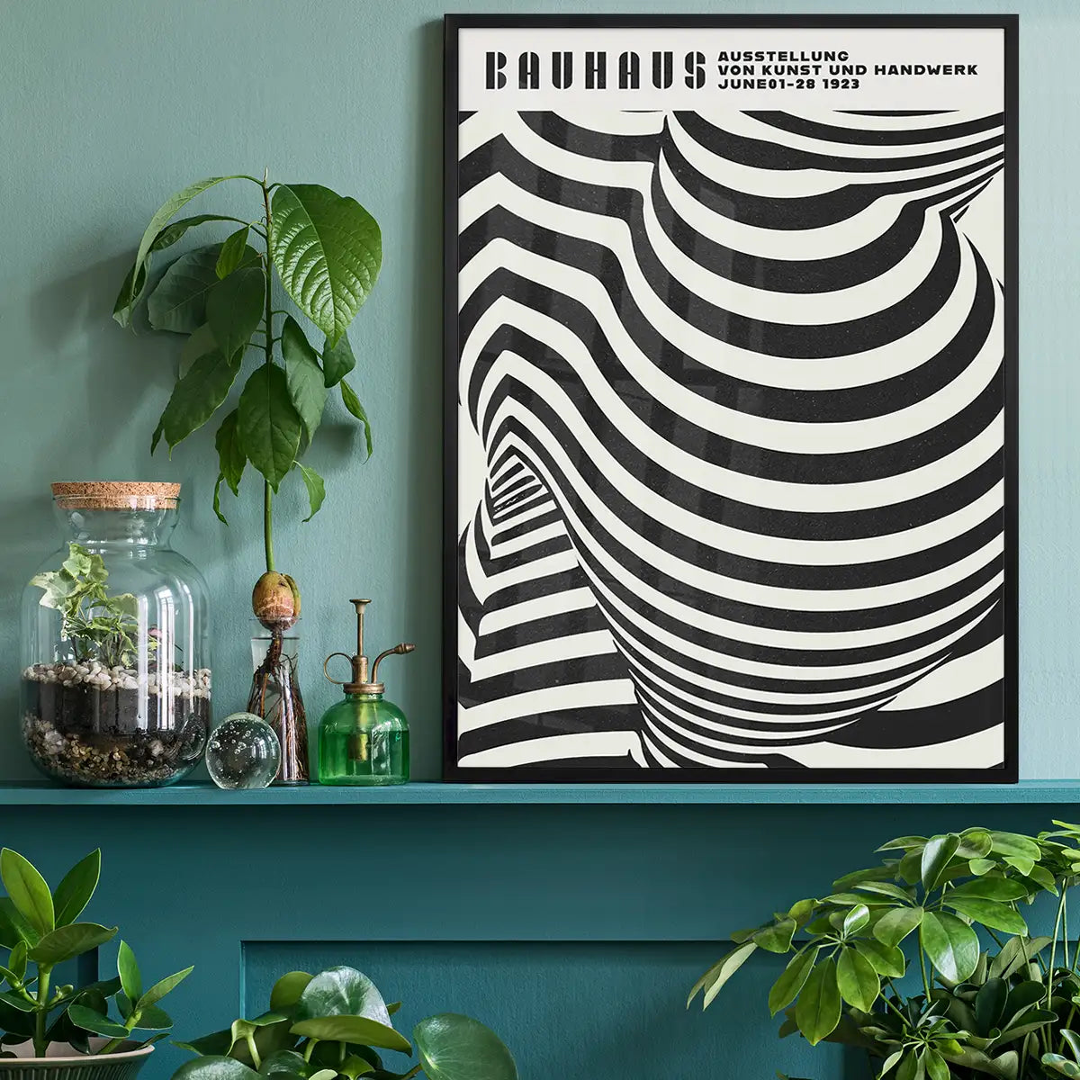 Geometric Swirls Bauhaus Black & White Print