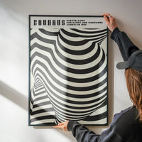 Geometric Swirls Bauhaus Black & White Print