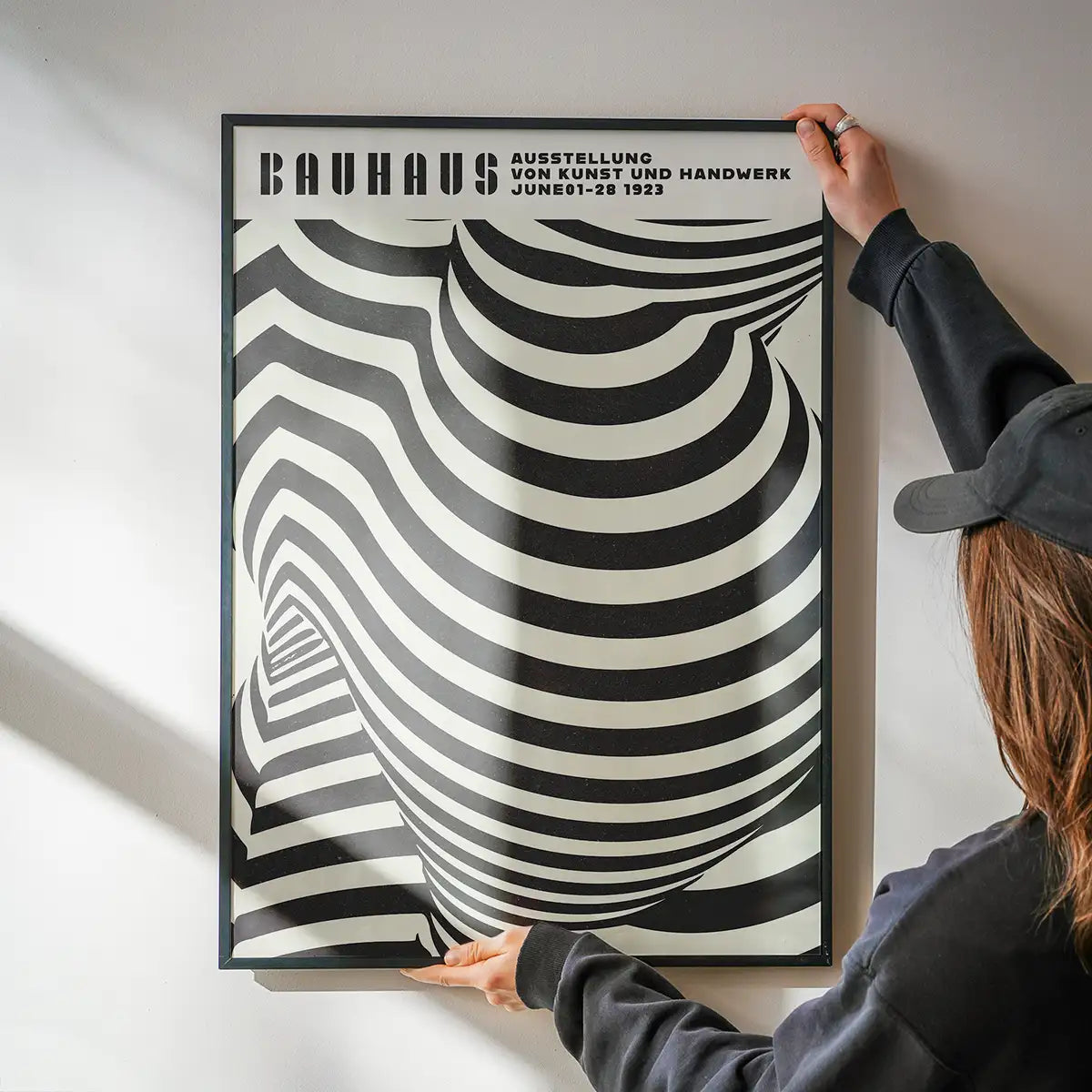Geometric Swirls Bauhaus Black & White Print