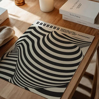 Geometric Swirls Bauhaus Black & White Print