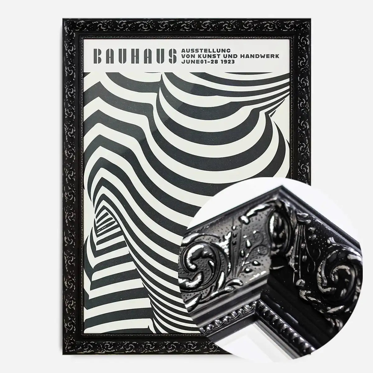 Geometric Swirls Bauhaus Black & White Print