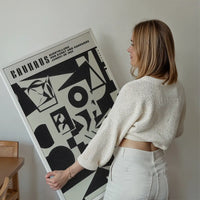 Bauhaus Shapes Black & White Print