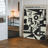 Bauhaus Shapes Black & White Print