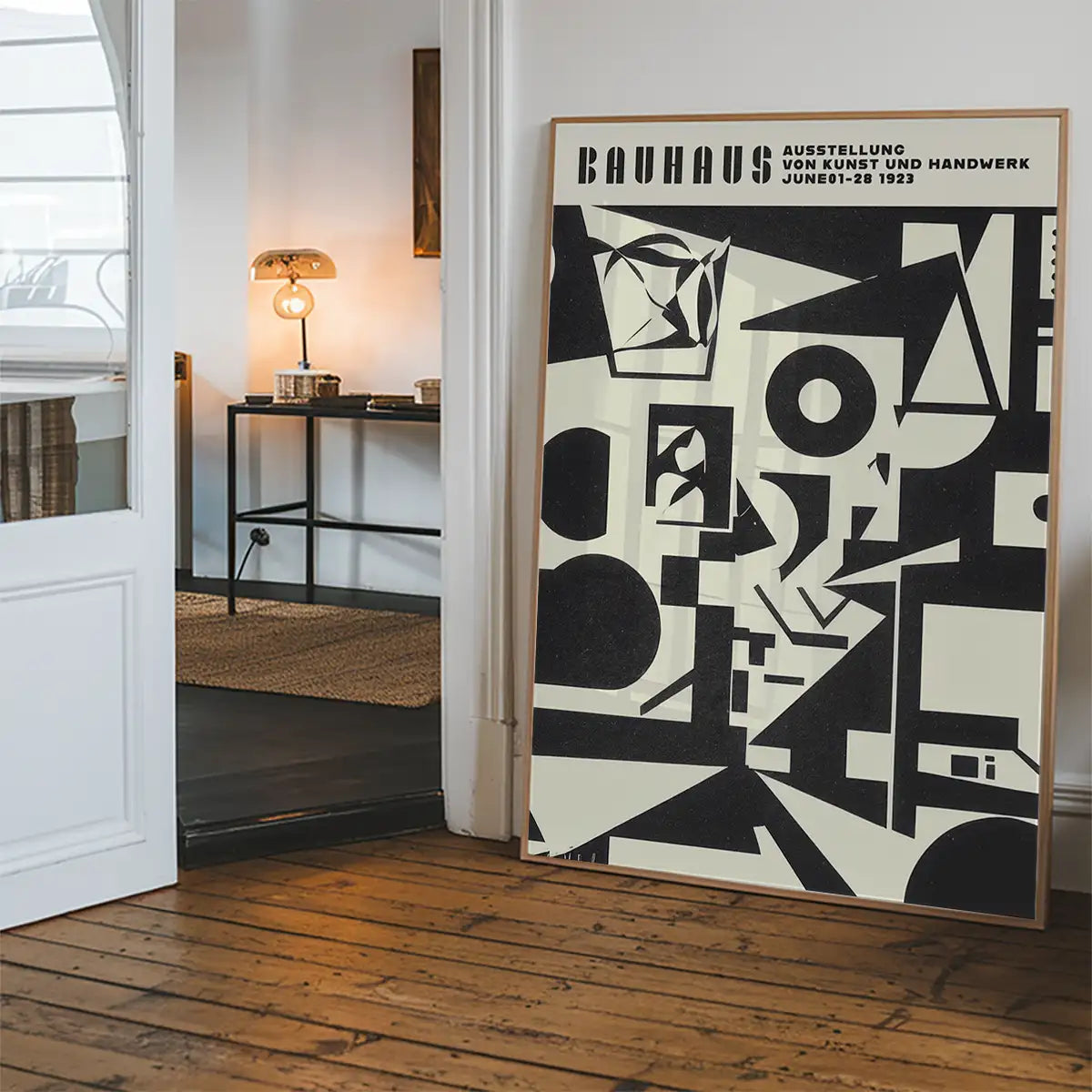 Bauhaus Shapes Black & White Print