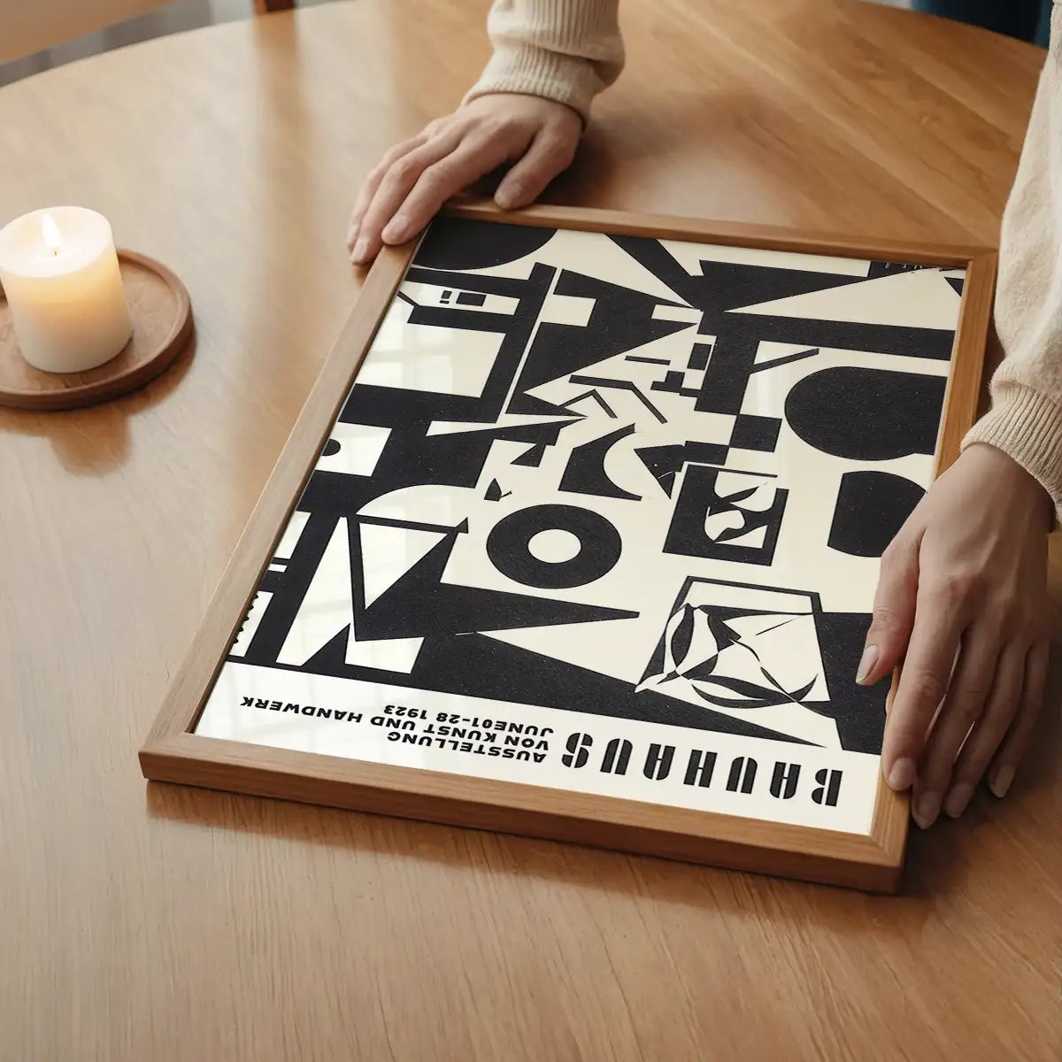 Bauhaus Shapes Black & White Print