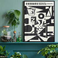 Bauhaus Shapes Black & White Print