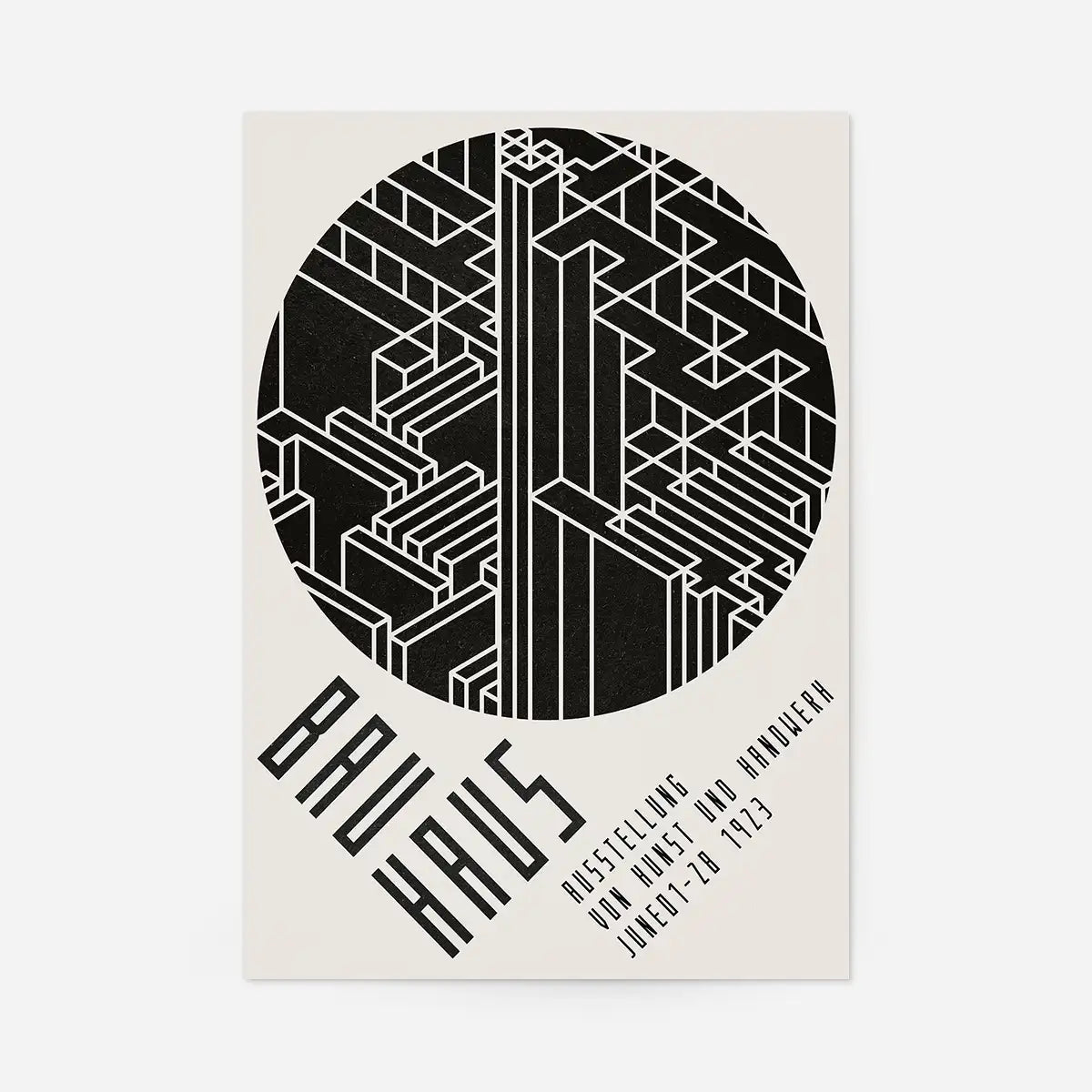 Bauhaus Circle City Black & White Print
