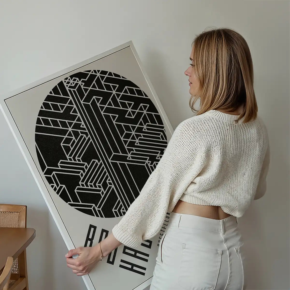 Bauhaus Circle City Black & White Print
