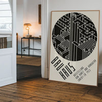 Bauhaus Circle City Black & White Print