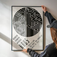 Bauhaus Circle City Black & White Print