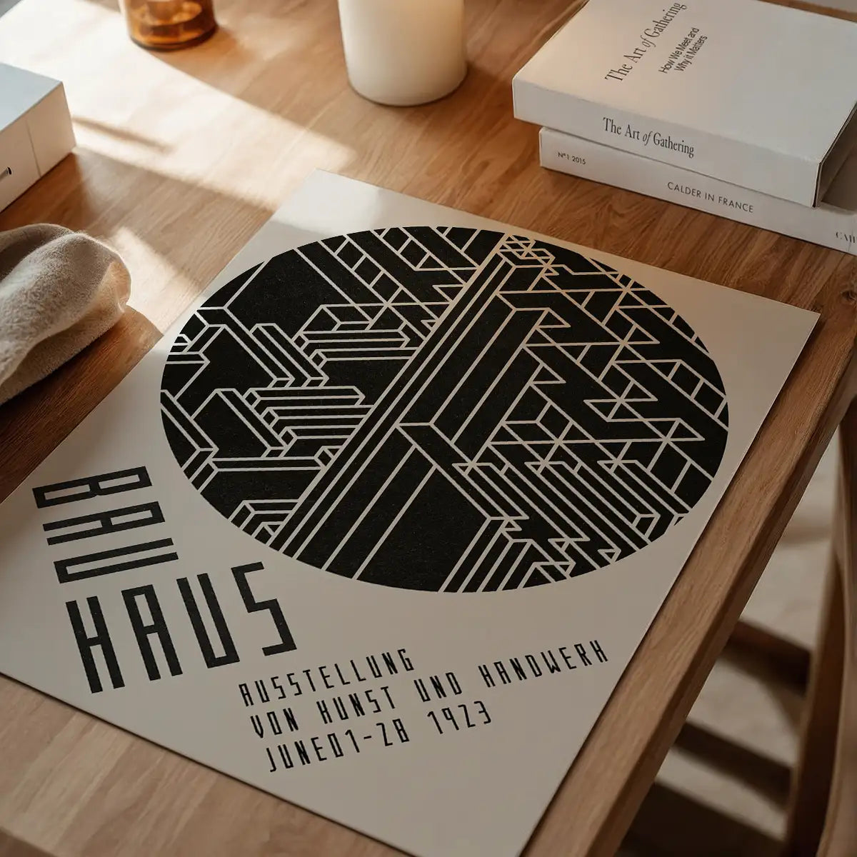 Bauhaus Circle City Black & White Print