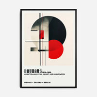 Bauhaus Black & Red Circles Print