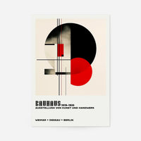 Bauhaus Black & Red Circles Print