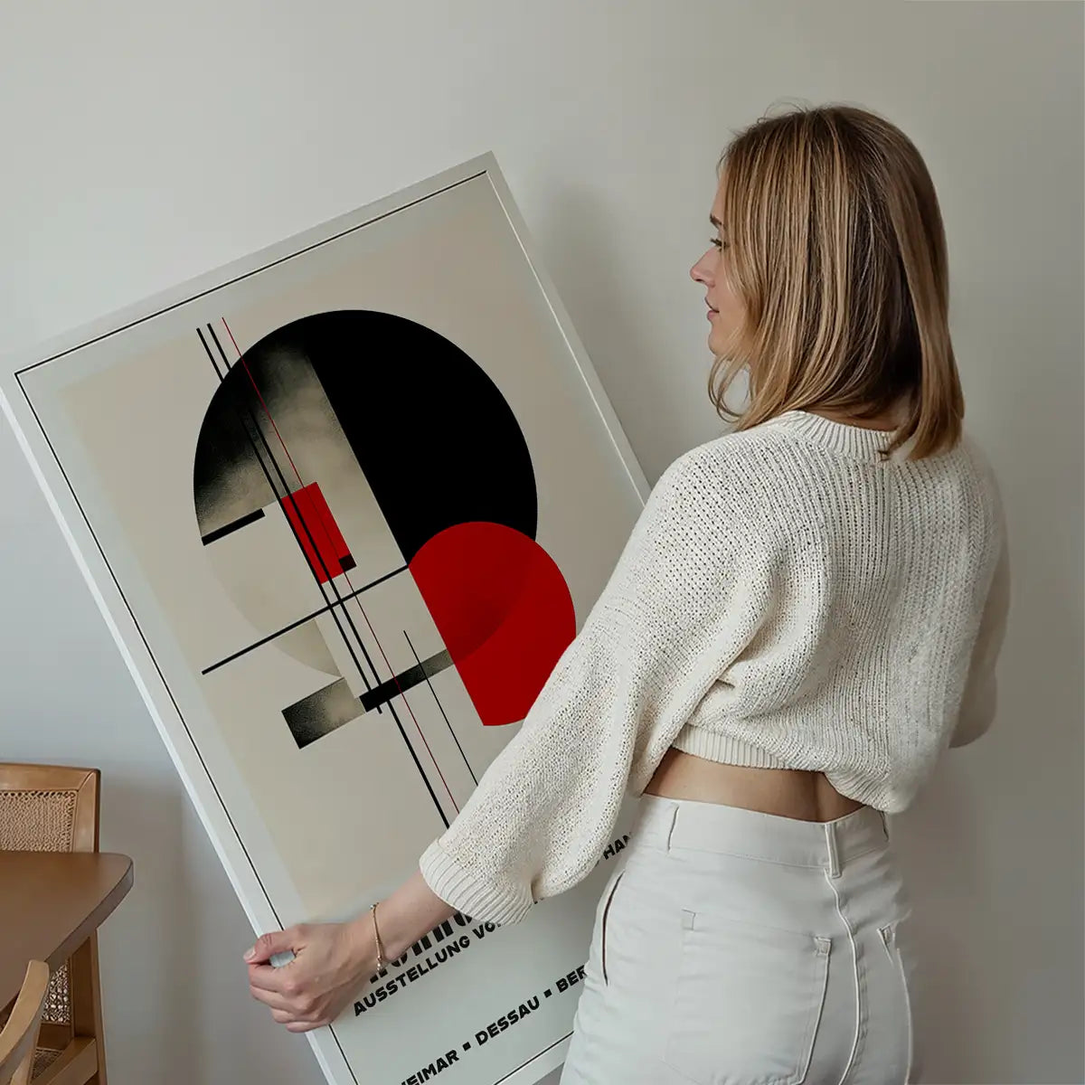 Bauhaus Black & Red Circles Print