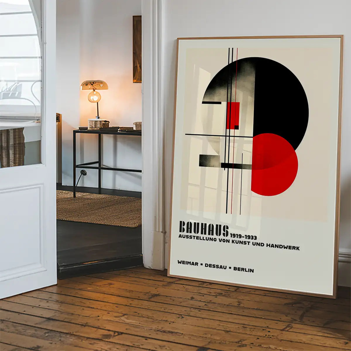 Bauhaus Black & Red Circles Print