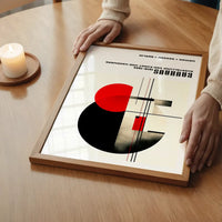 Bauhaus Black & Red Circles Print