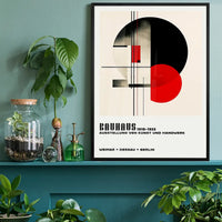 Bauhaus Black & Red Circles Print