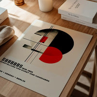 Bauhaus Black & Red Circles Print