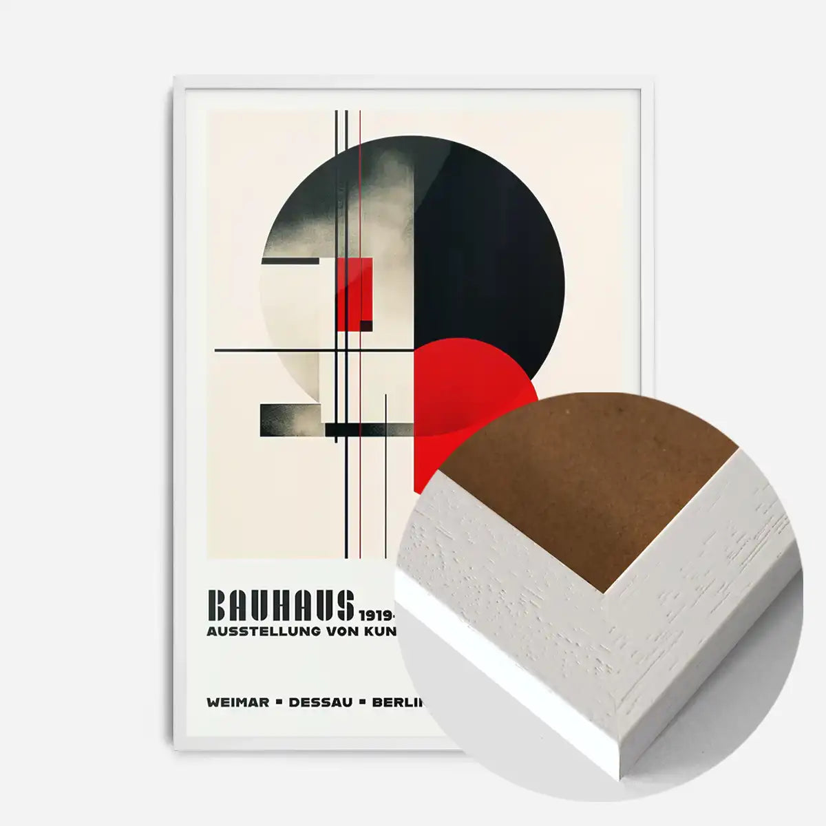Bauhaus Black & Red Circles Print