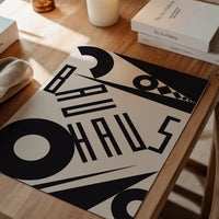 Bauhaus Sharp Angled Letters Black & White Print
