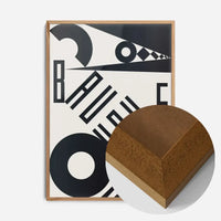 Bauhaus Sharp Angled Letters Black & White Print