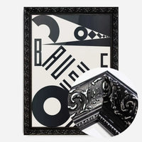 Bauhaus Sharp Angled Letters Black & White Print