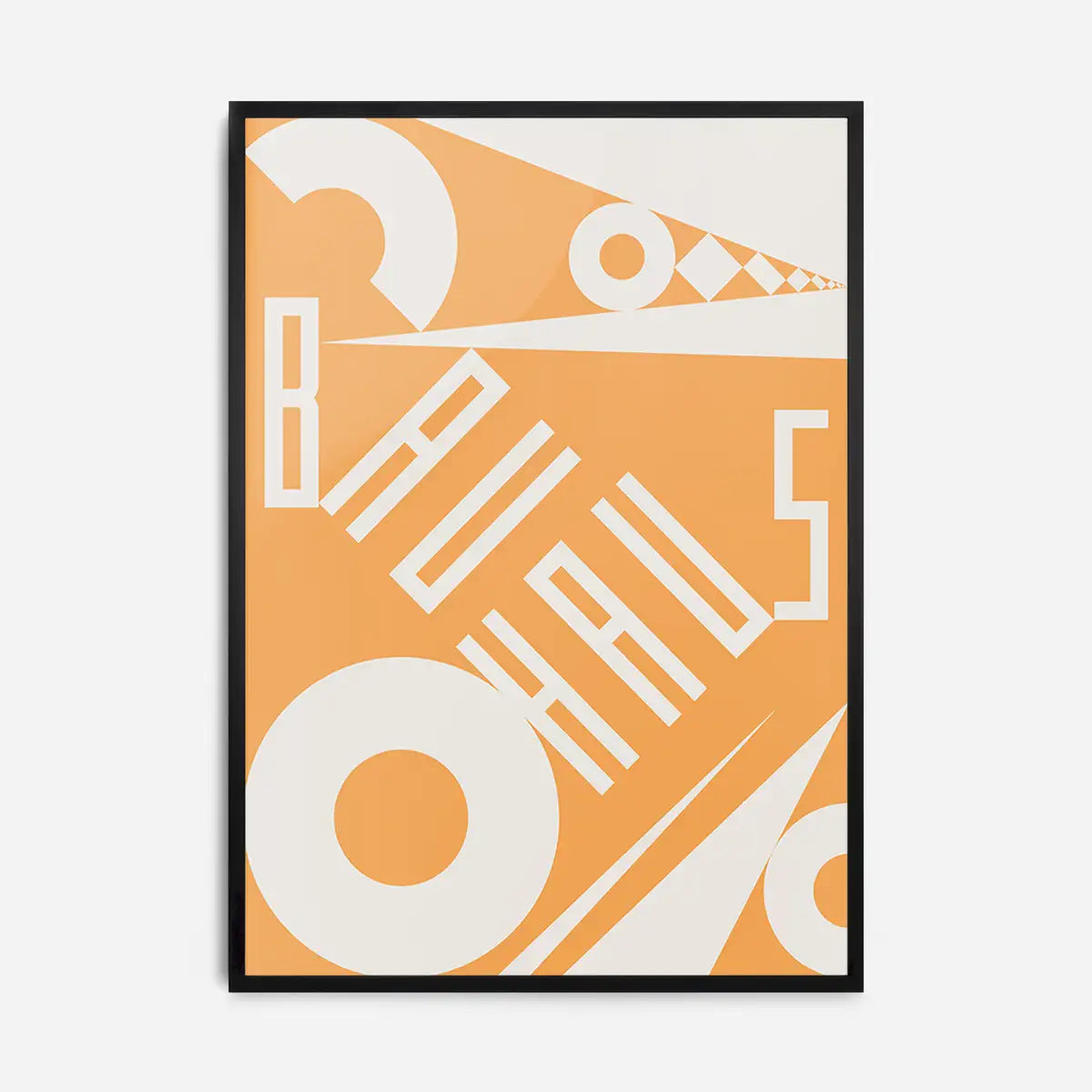 Bauhaus Sharp Angled Letters Orange Print